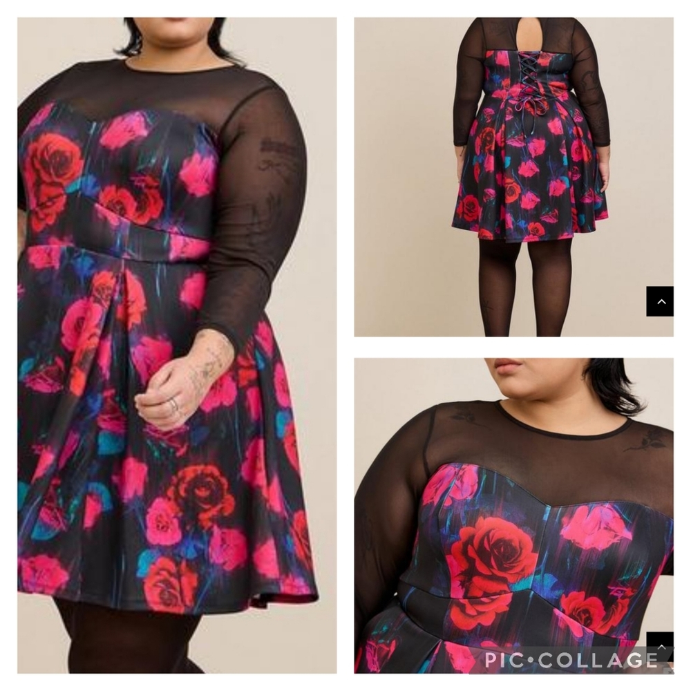 Mini Scuba Illusion Neck Dress